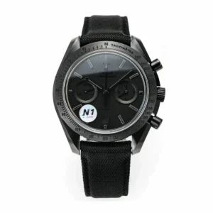 Dark Side of the Moon Black Black replica 311.92.44.51.01.005, all black dial, grey ringed counters, sticker on the crystal