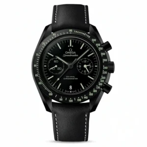 Dark Side of the Moon Pitch Black replica 311.92.44.51.01.004, black dial with pale green markers, leather strap