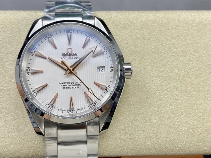 Omega Aqua Terra 231.10.42.22.02.001 on a display cushion