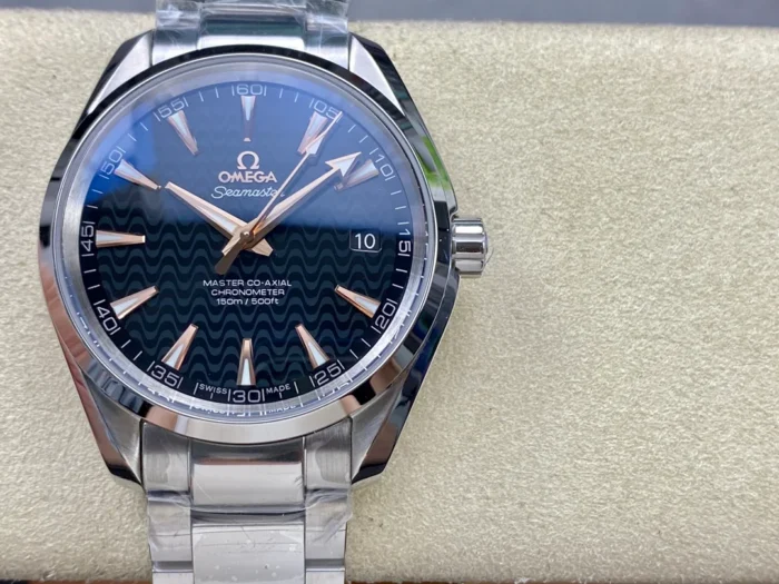 Omega Aqua Terra 231.10.42.21.01.006 on a display cushion