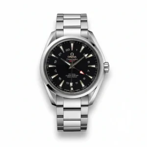 Omega Aqua Terra GMT replica 231.13.43.22.01.001, black dial, red GMT hand, date at 6