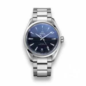 Omega Aqua Terra black dial replica 220.10.41.21.01.001, black horizontal teak dial, date at 6, bracelet