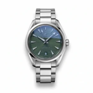 Omega Aqua Terra green dial replica 220.10.41.21.10.001, green horizontal teak dial, date at 6, bracelet