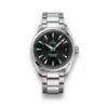 Omega Aqua Terra black green replica 231.10.42.21.01.004, black teak dial, green seconds hand, date at 3