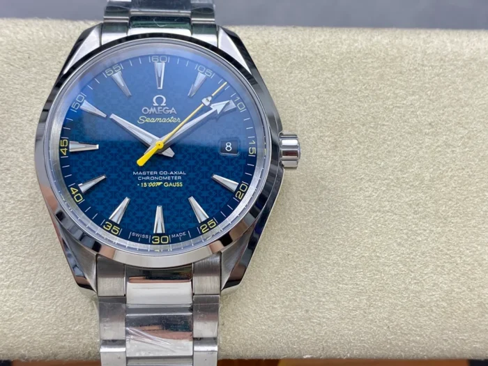 Omega Aqua Terra Spectre 231.10.42.21.03.004 on a display cushion