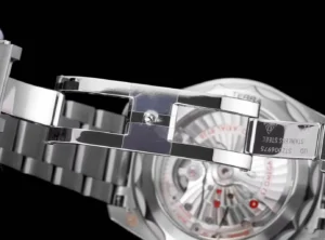 Folding clasp opened over the caseback