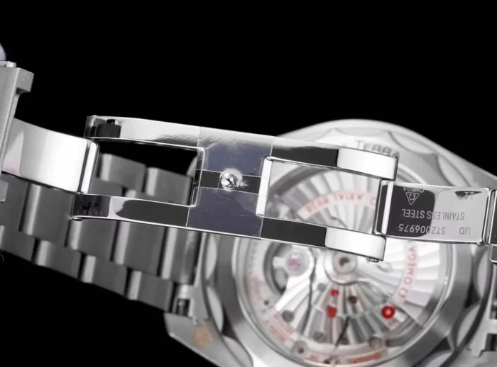 Folding clasp opened over the caseback