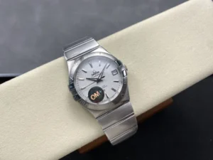 The 38mm textured white model on a cushion at an angle