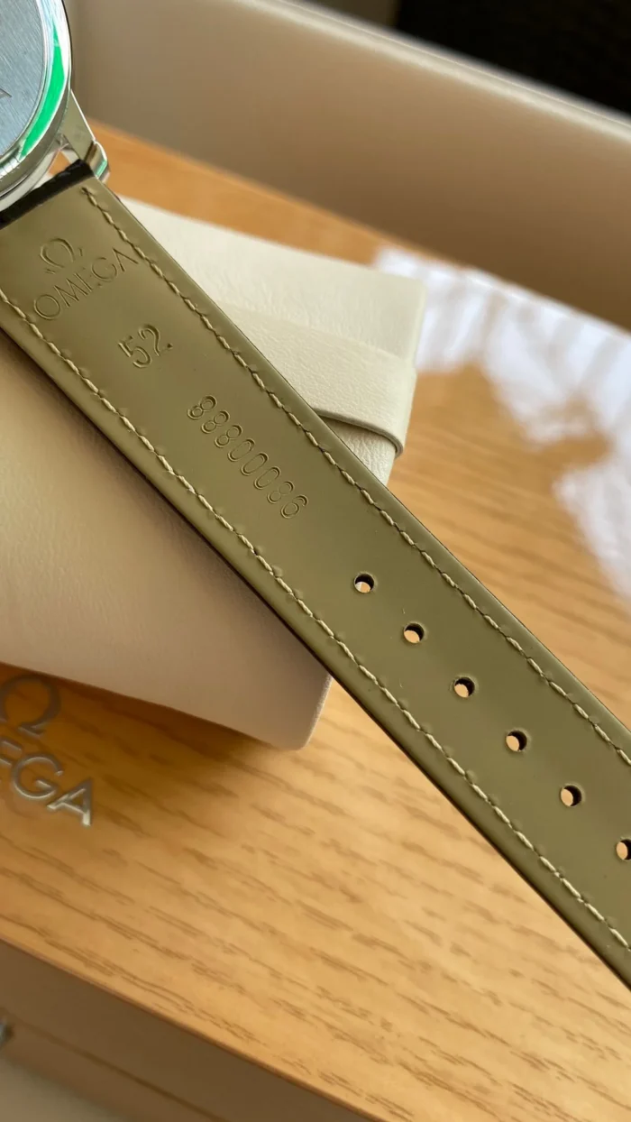 Underside of the strap with its buckle holes