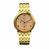 Omega De Ville gold replica 434.20.41.21.09.001, gold tone case, salmon dial, small seconds, power reserve