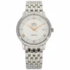 Omega De Ville Prestige 39.5mm bracelet replica 424.10.40.20.02.002, silver dial, gold tone numerals, date at 3