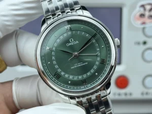 Green dial from the right, pointer date hand in view