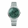 Omega De Ville Prestige green replica 434.10.40.20.10.001, green sunray dial with pointer date ring, bracelet