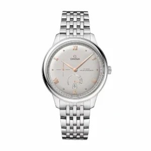 Omega DeVille Prestige power reserve replica 434.10.41.21.06.001, silver grey dial, rose gold tone hands