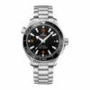 Omega Planet Ocean 42mm bracelet replica, black dial, orange 12, 6 and 9, black bezel