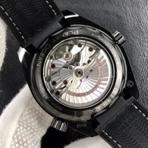 Display caseback with Planet Ocean and Deep Black engraving