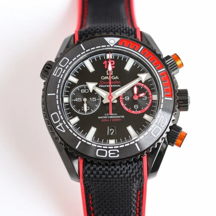 Omega Planet Ocean Deep Black Red 215.92.46.51.01.002, front