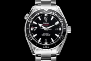 Omega Planet Ocean Liquidmetal 222.30.42.20.01.001 on black, front