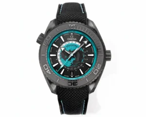 Omega Planet Ocean Worldtimer 215.92.46.22.01.006 on white, front