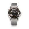 Omega Seamaster 210.90.42.20.01.001 replica, grey tone case, tan markers, brown bezel, mesh bracelet