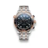 Omega Seamaster Diver 300M chronograph two tone replica 210.20.44.51.01.001, rose gold tone bezel, black wave dial