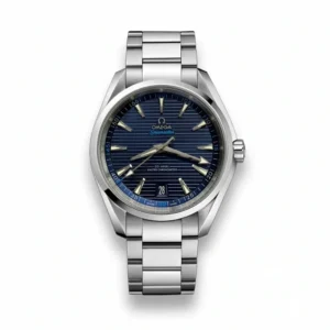 Omega Seamaster Aqua Terra blue dial replica 220.10.41.21.03.001, blue teak dial, light blue minute track, date at 6