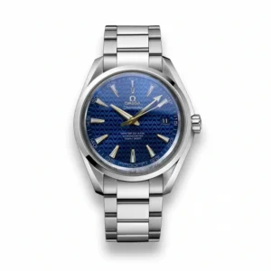 Omega Aqua Terra blue wave dial replica 231.10.42.21.03.006, blue wave dial, gold tone hands, date at 3