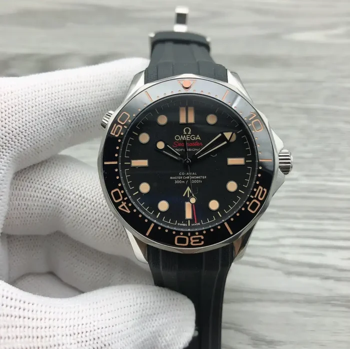 Omega Seamaster Diver 300M 007 Edition held in a white glove
