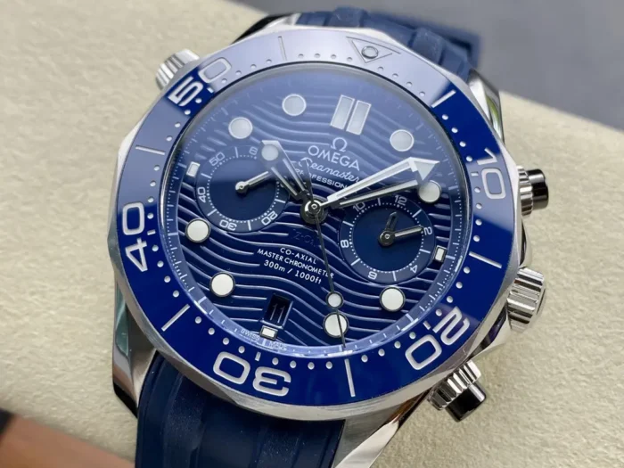 Blue wave dial from the left, two blue subdials