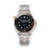 Omega Seamaster Sedna gold replica watch 210.20.42.20.01.001, two-tone silver and rose gold tone, black wave dial