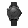 Omega Seamaster Black Black replica 210.92.44.20.01.003, all black case, dial with raised waves, black rubber strap