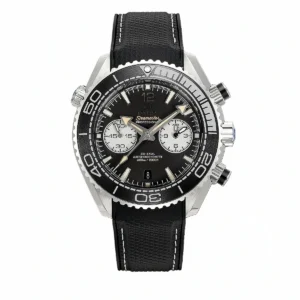 Omega Planet Ocean reverse panda replica 215.32.46.51.01.004, black dial, white subdials, black strap