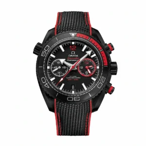 Omega Planet Ocean red replica 215.92.46.51.01.002, black case, red 12 and red subdial