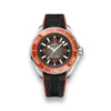 Omega Ultra Deep orange strap replica 215.32.46.21.06.001, gradient dial, orange bezel, black and orange strap