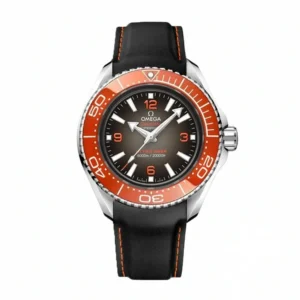Omega Planet Ocean Ultra Deep rubber strap replica, gradient dial, orange bezel, black rubber strap