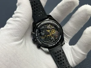 Caseback engraved Apollo 8 Dec 1968 around the visible movement