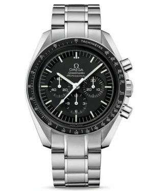 Omega Speedmaster Professional replica 311.30.44.50.01.001, black dial with three counters, black tachymeter bezel, bracelet