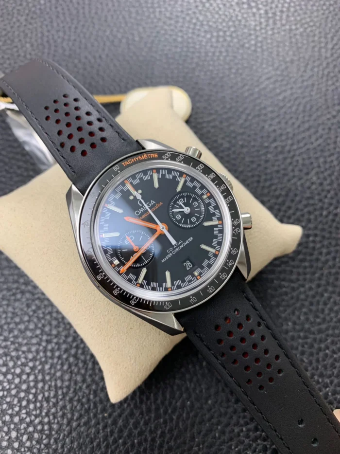 Speedmaster Racing 329.32.44.51.01.001 at an angle on its strap