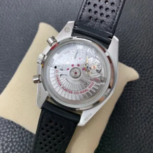 Caseback lying on the cushion, strap holes in view