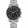 Omega Speedmaster Racing black dial replica 329.30.44.51.01.001, white hands, date at 6, black bezel, link bracelet