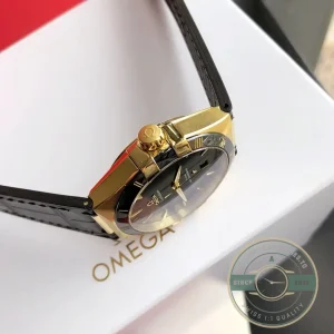 Omega Constellation Yellow Gold on wrist in natural lighting