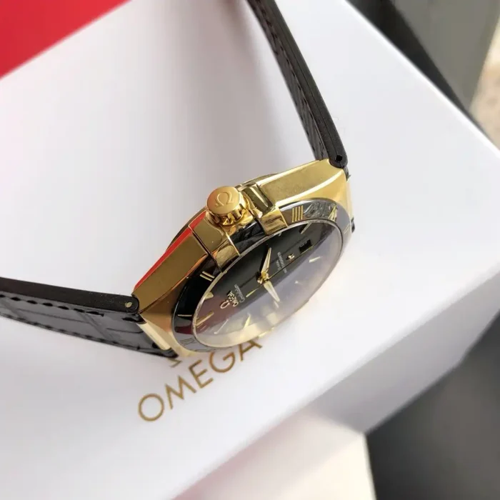 Omega Constellation Yellow Gold on wrist in natural lighting