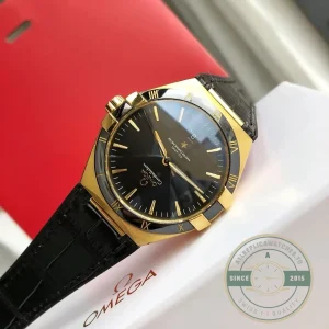 Close-up of steel bezel and dial markers