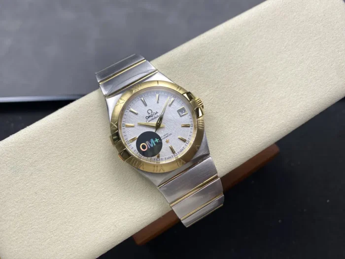 Caseback view showing Co-Axial movement through sapphire crystal