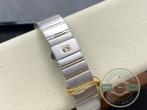 Caseback view showing Co-Axial movement through sapphire crystal