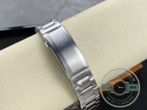 Caseback view showing Co-Axial movement through sapphire crystal