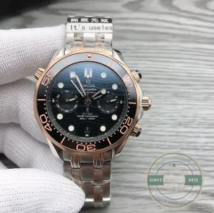 Close-up of steel bezel and dial markers