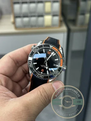 Omega Seamaster on wrist in natural lighting