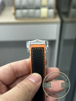 Steel bracelet strap detail with clasp