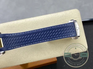 Caseback view showing Co-Axial movement through sapphire crystal